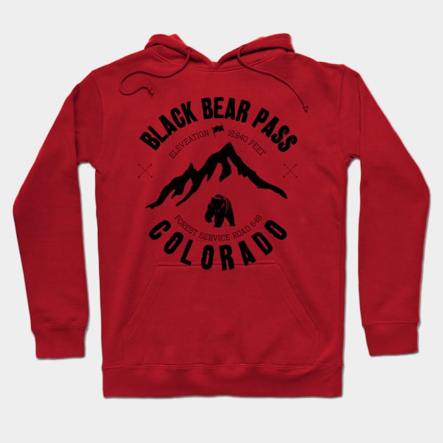 Black Bear Pass Colorado Hoodie by bohemiangoods